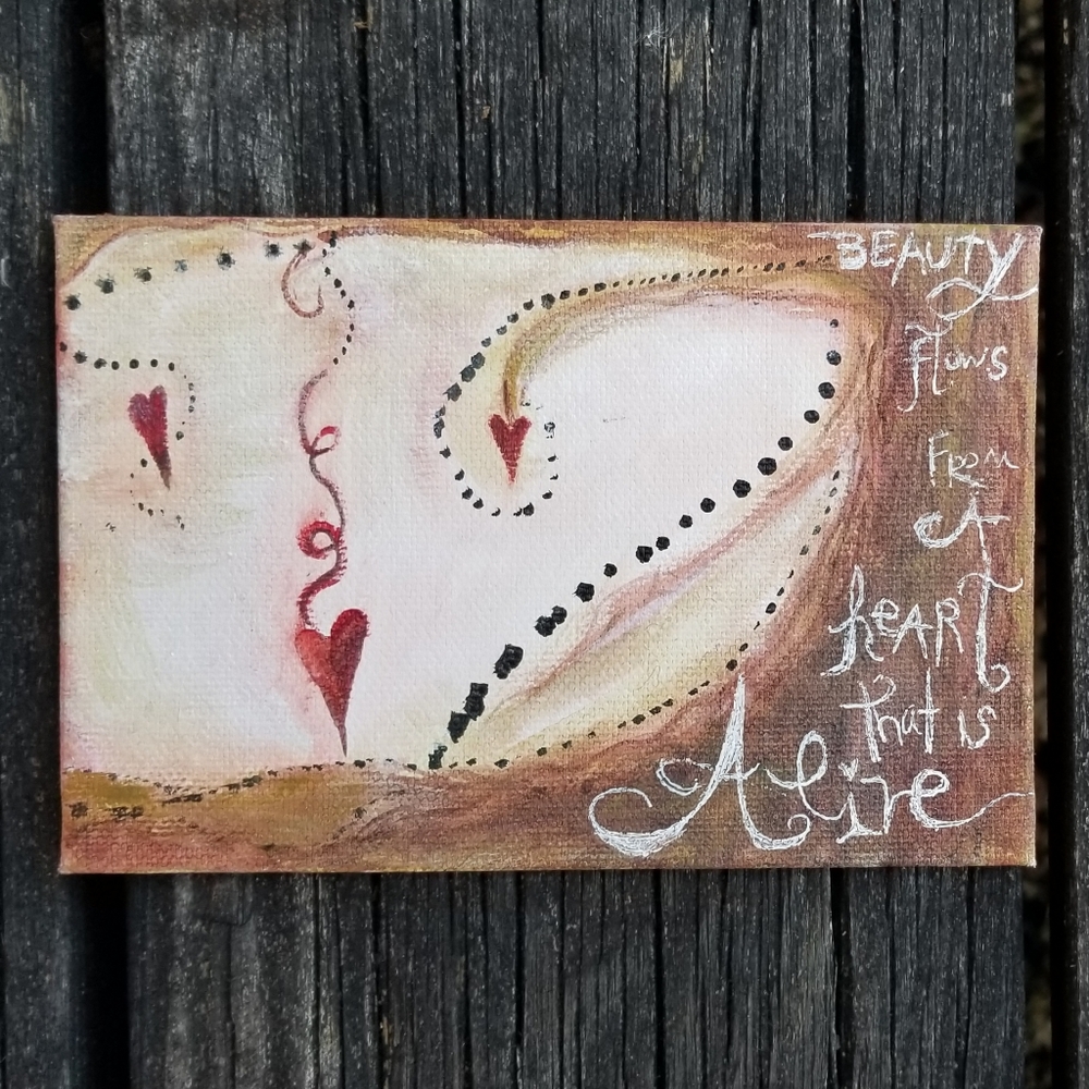 Beauty Original Canvas Art Painting Valentines